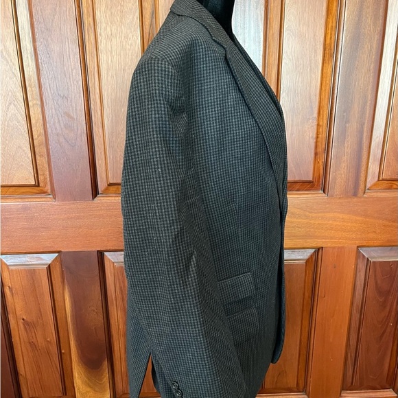 Pronto Uomo Platinum Men's 100% Wool 2 Button Black Gray Check Jacket 44 Short - Picture 3 of 11